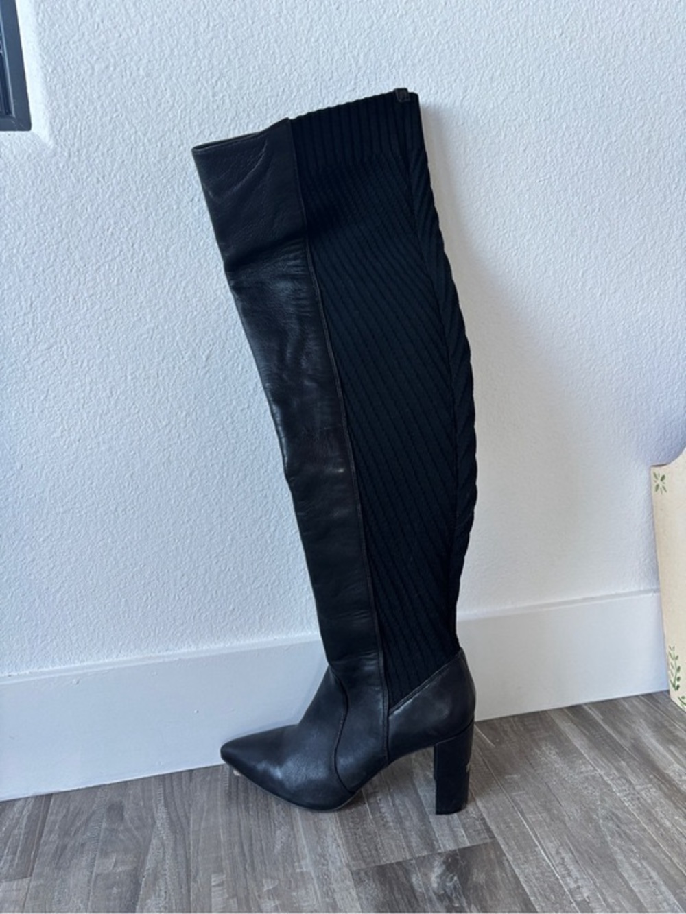 Vince Camuto Kashleigh Black Knee High Stiletto Boots 7